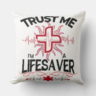 Coussin Faites-moi confiance, je suis Lifesaver