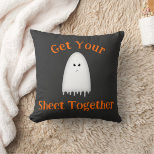 Coussin Faites votre feuille ensemble Halloween Ghost