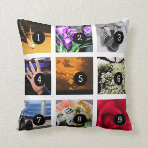Coussin Faites votre propre collage de photo avec 9 images