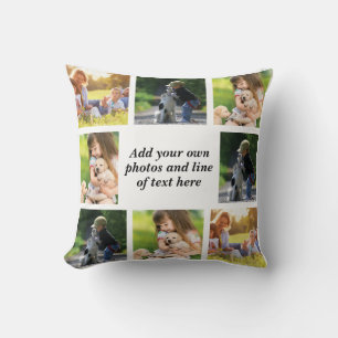 Coussin Faites votre propre collage photo et texte