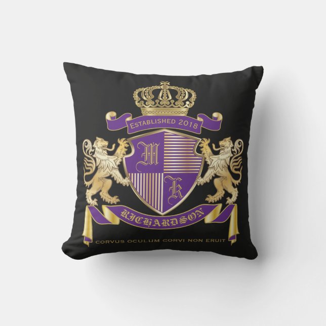 Coussin Faites votre propre manteau de l'emblème de lion (Recto)