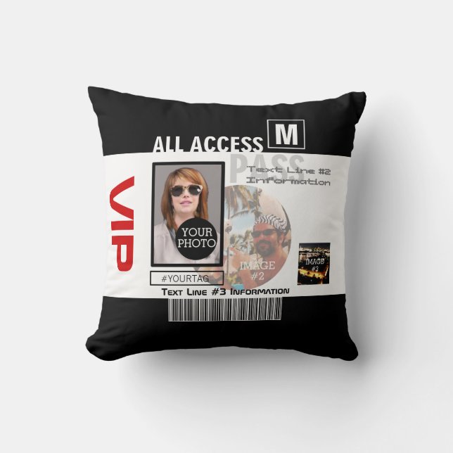 Coussin Faites votre propre VIP Pass 8 façons de personnal (Recto)