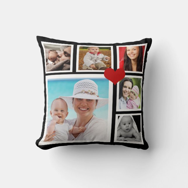 Coussin Faites vous-même un cœur de modèle de photo person (Recto)