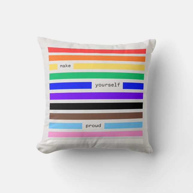 Coussin Faites Vous Une Fierté Rouge Arc-en-Ciel De La Fie (Recto)
