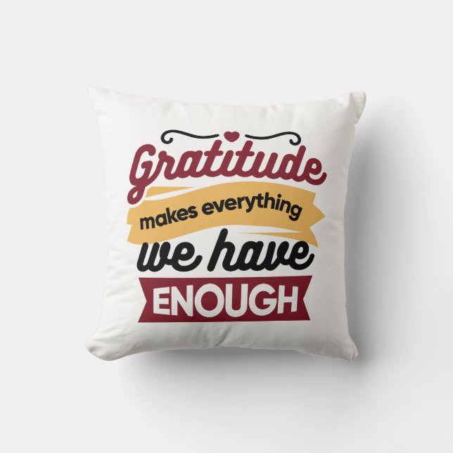 Coussin Faith and Gratitude Artwork – Uplifting Christian  (Recto)
