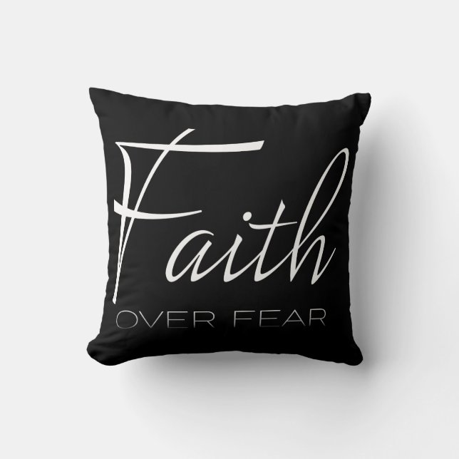 Coussin Faith Over Encouragement White (Recto)