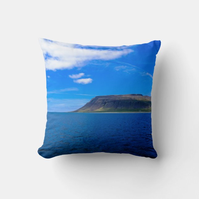 Coussin Falaise marron près de la mer (Recto)