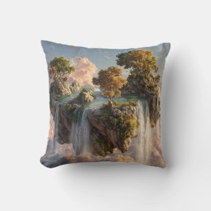 Coussin Falaises flottantes surréalistes avec cascades