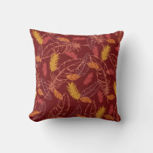 Fall Feathers Throw Pillow