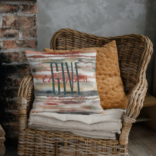Coussin Fall Give Thanks Nom personnalisé Watercolor