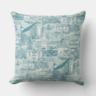 Coussin Falmouth toile paon