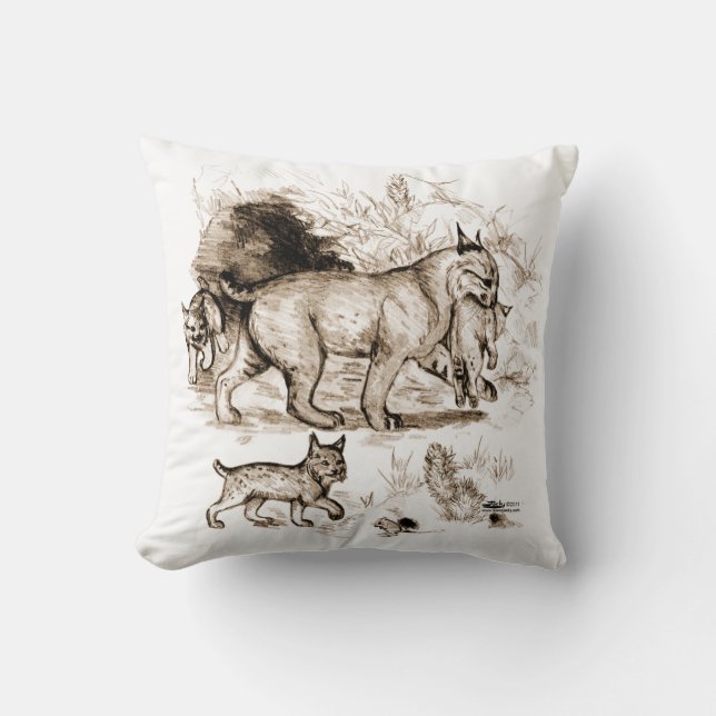 Coussin Famille Bobcat (Recto)