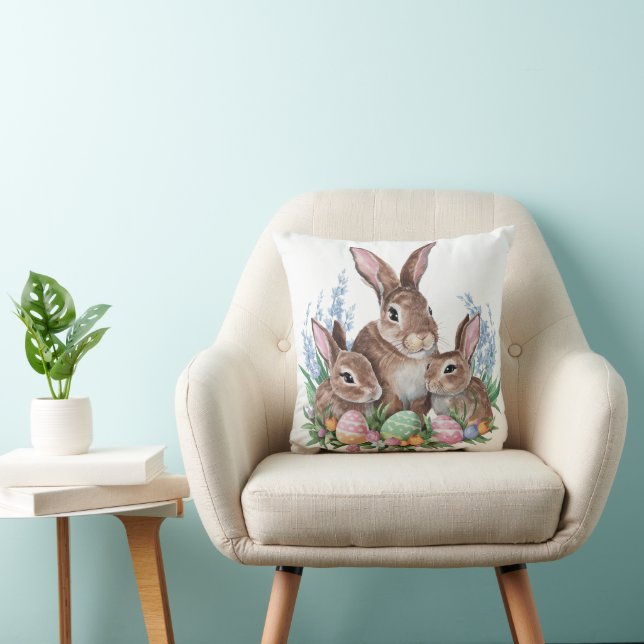 Coussin Famille Bunny de Pâques (Chaise)
