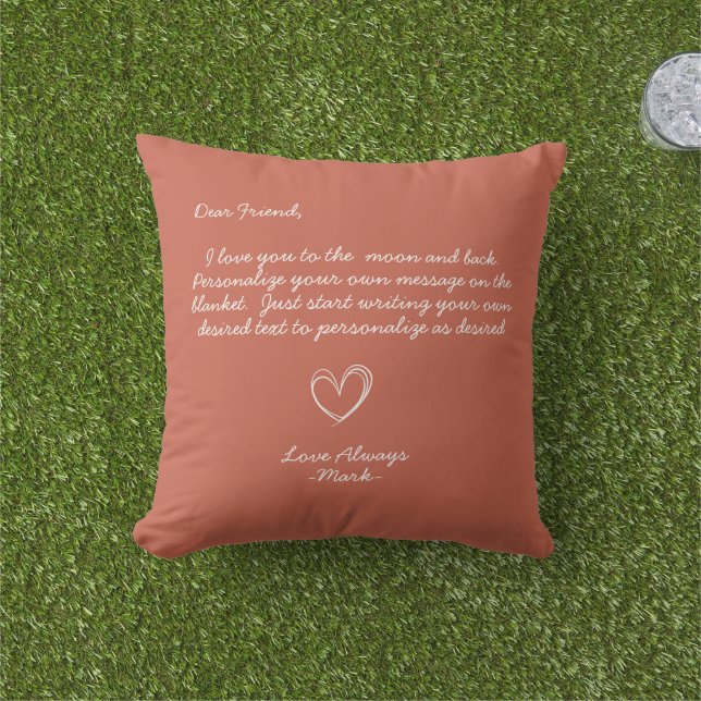 Coussin Famille d'amis de messages personnalisés manuscrit (Herbe)