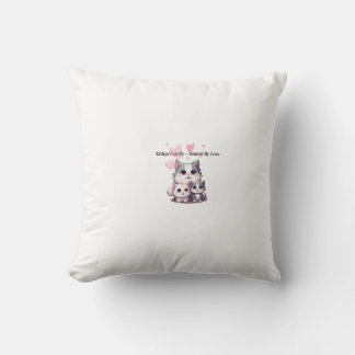 Coussin Famille de chatons mignons liés par l'amour Chat a
