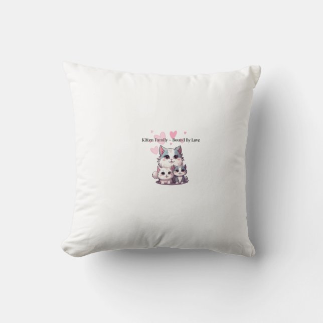 Coussin Famille de chatons mignons liés par l'amour Chat a (Recto)