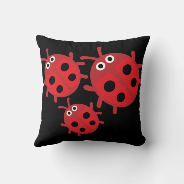 Coussin Famille de coccinelles adorables enfants  (Verso)