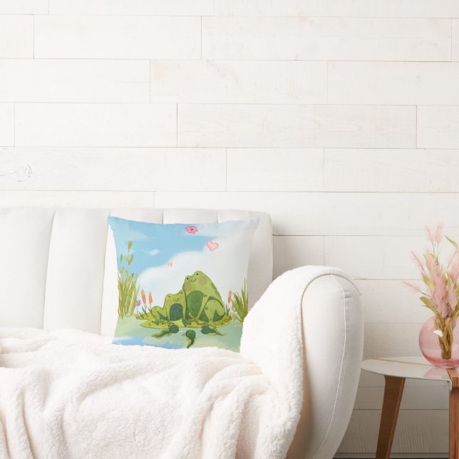 Coussin Famille de grenouilles amoureuses (Canapé)
