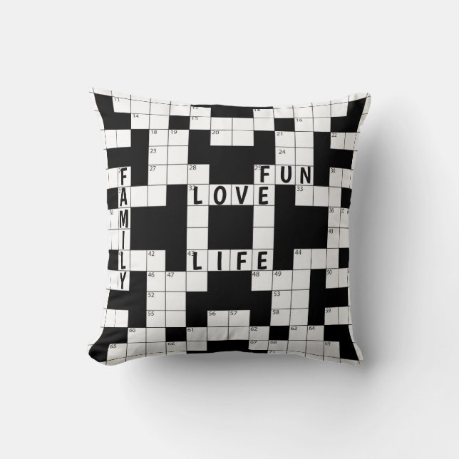 Coussin Famille de jeux de mots croisés (Recto)