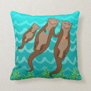 Coussin Famille de loutre de mer
