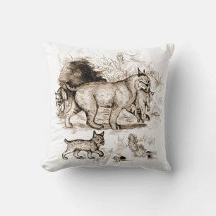 Coussin Famille de Lynx roux