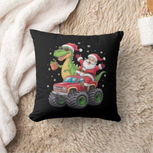 Coussin Famille de Noël assortie Santa Camion Dinosaure 