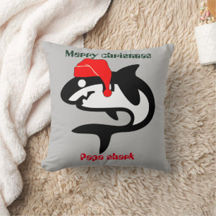 Coussin famille de noël de requin, personnaliser personnal
