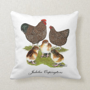 Coussin Famille de poulet de jubilé d'Orpington