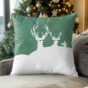 Coussin Famille de rennes verts de Deer White Sage