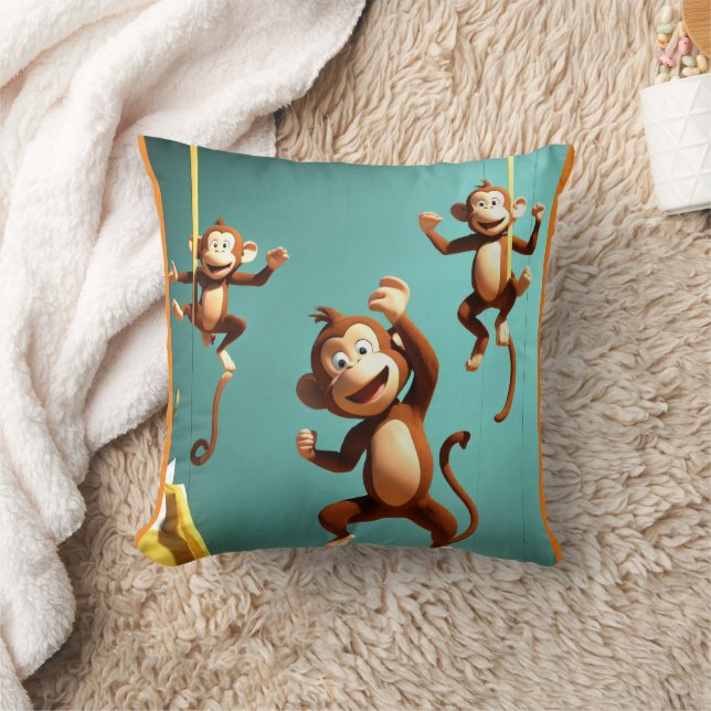 Coussin famille de singes coquins (Couverture)