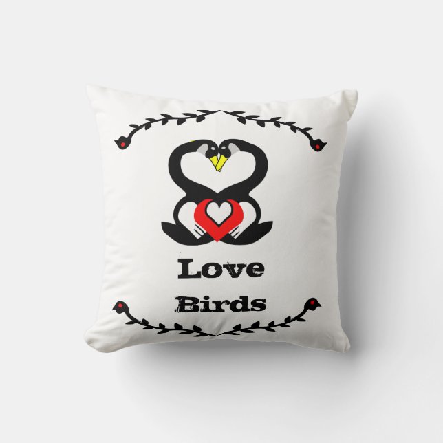 Coussin Famille d'oies Inséparables d'oies soyeux (Recto)