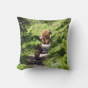 Coussin Famille d'ours brun