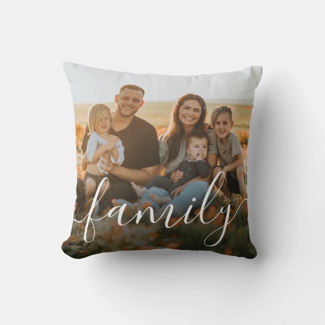 Coussin FAMILLE Écrire Photo personnalisée (Recto)