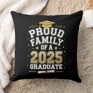 Coussin Famille fière d'une promotion de diplômé 2025