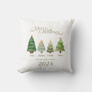 Coussin Famille Joyeux cadeau de Noël, Famille personnalis