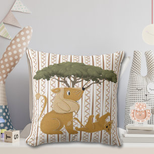 Coussin Famille Lion Safari