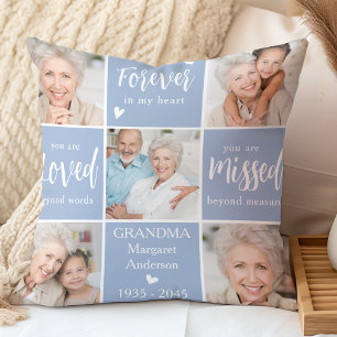 Coussin Famille Memorial moderne Collage photo personnalis
