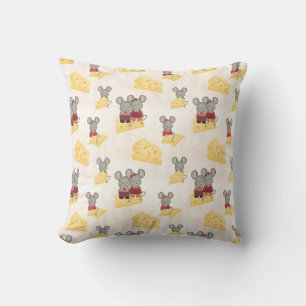 Coussin Famille mignonne de souris au fromage