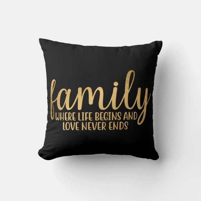 Coussin Famille où la vie commence (Recto)
