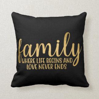 Coussin Famille où la vie commence