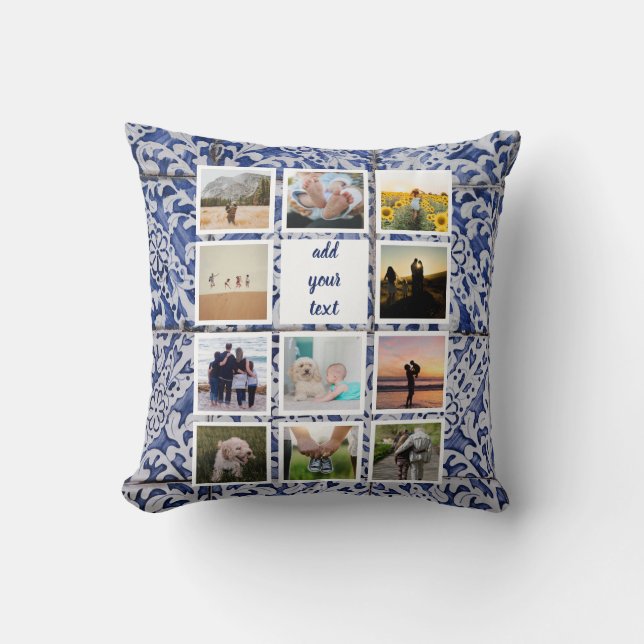 Coussin Famille personnalisée 11 Photo Collage personnalis (Recto)