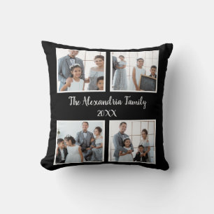 Coussin Famille personnalisée 4 photo collage modèle