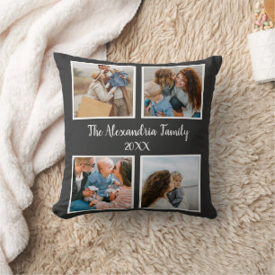 Coussin Famille personnalisée 4 photo collage modèle
