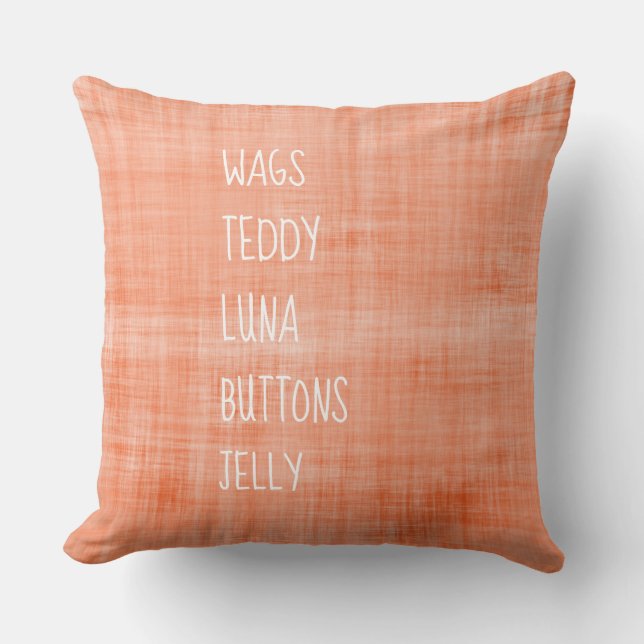 Coussin Famille PET Noms intemporels Conserver Décor Orang (Recto)