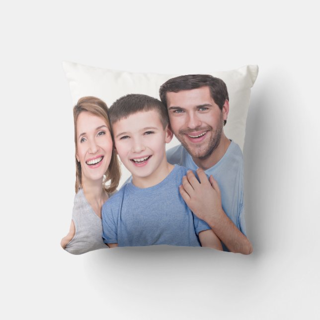 Coussin Famille Photo Personnalisée Moderne Couverture Pet (Recto)