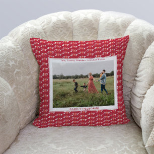 Coussin Famille Photo Red Christmas Joy