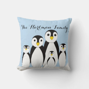 Coussin Famille Pingouin mignonne