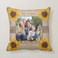 Famille Russe Monogramme Sunflower Burlap