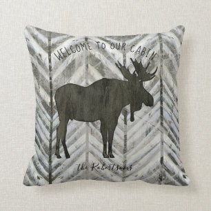 Coussin Famille rustique moderne d'arête de hareng de