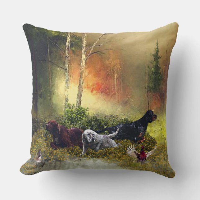 Coussin Famille Setters (Recto)